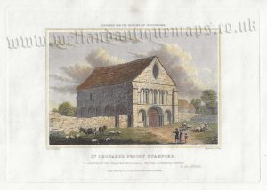 'ST. LEONARD'S PRIORY STAMFORD.' (Lincolnshire) by T. Allen / J. Shury c.1830 / 1834