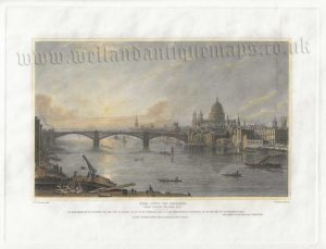 'THE CITY OF LONDON. FROM LONDON BRIDGE S.E.' by G. F. Robson / J. Redaway c.1828