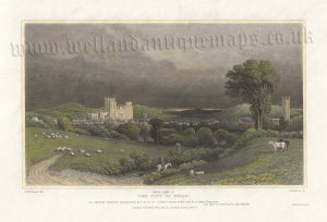 'WEST VIEW OF THE CITY OF WELLS.’ by G. F. Robson / J. Redaway c.1827/1828