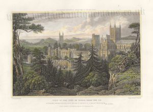 'VIEW OF THE CITY OF WELLS, FROM THE S.E.' by W. H. Bartlett / J. C. Varrall c.1830