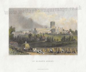 'ST. ALBAN'S ABBEY.' (Hertfordshire) by Prior / T. Allom / H. Adlard c.1849