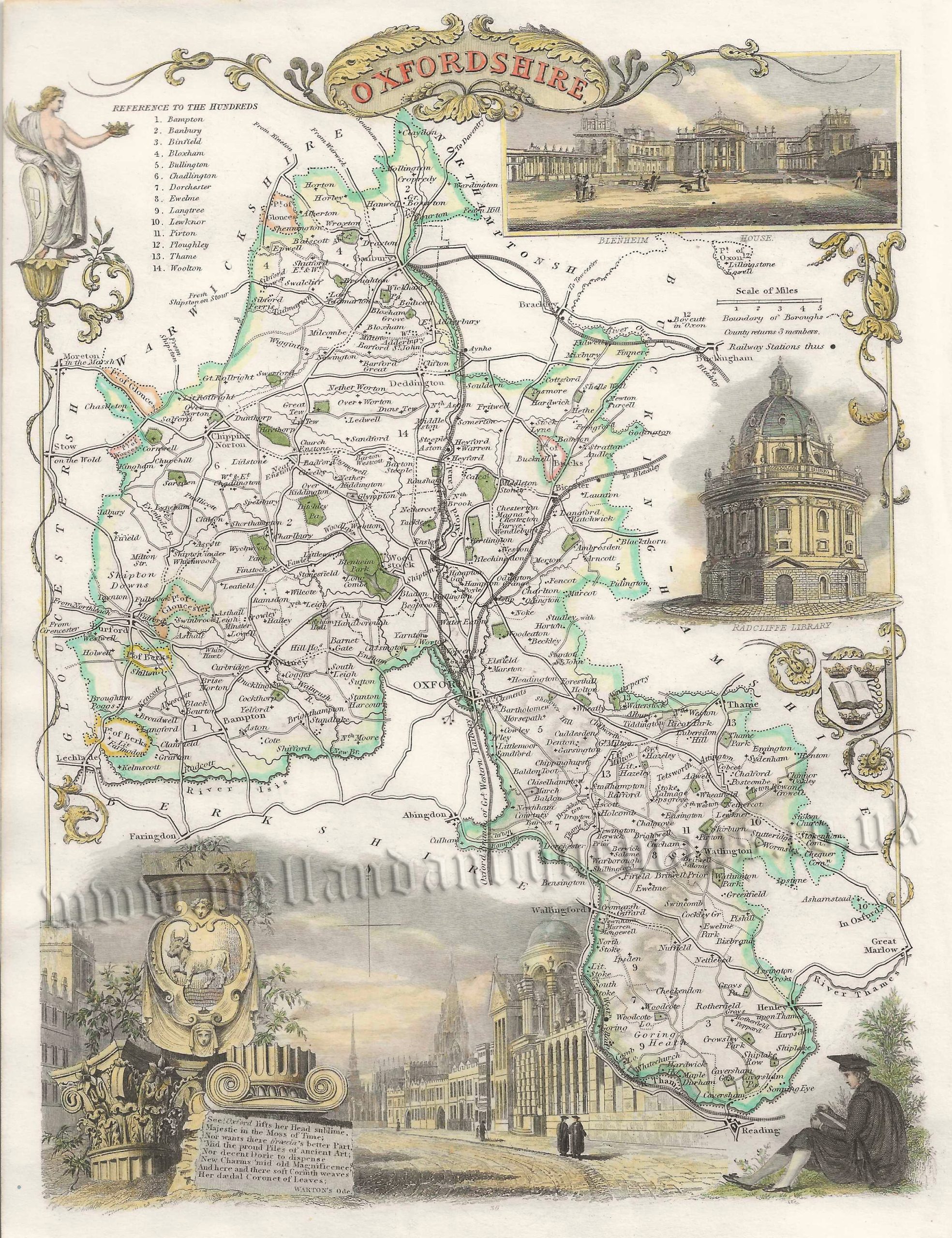 ‘OXFORDSHIRE’ by Thomas Moule c.1840s
