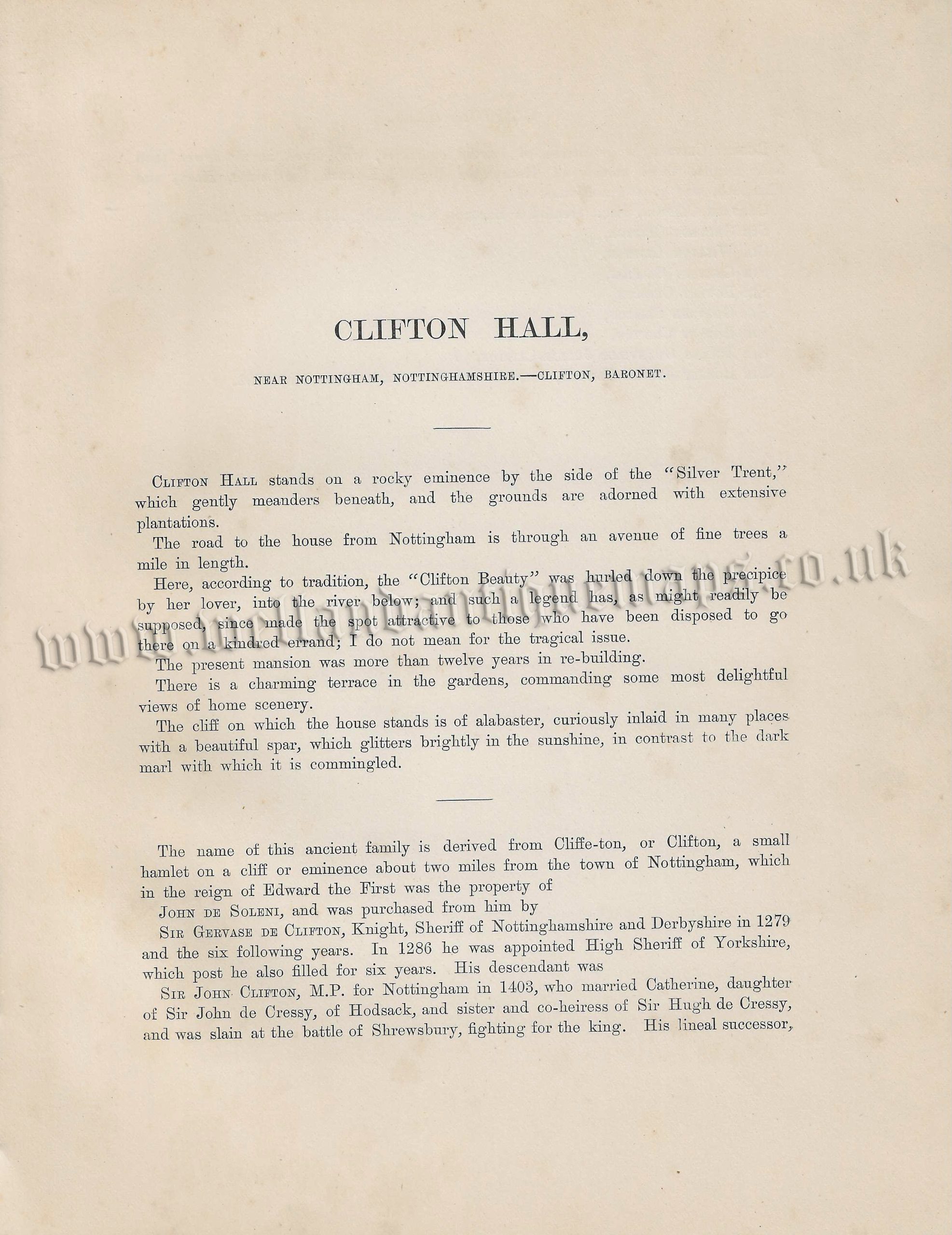 ‘CLIFTON HALL’ (Nottinghamshire) by A. F. Lydon / B. Fawcett / F. O. Morris c.1864-1880 - Image 2