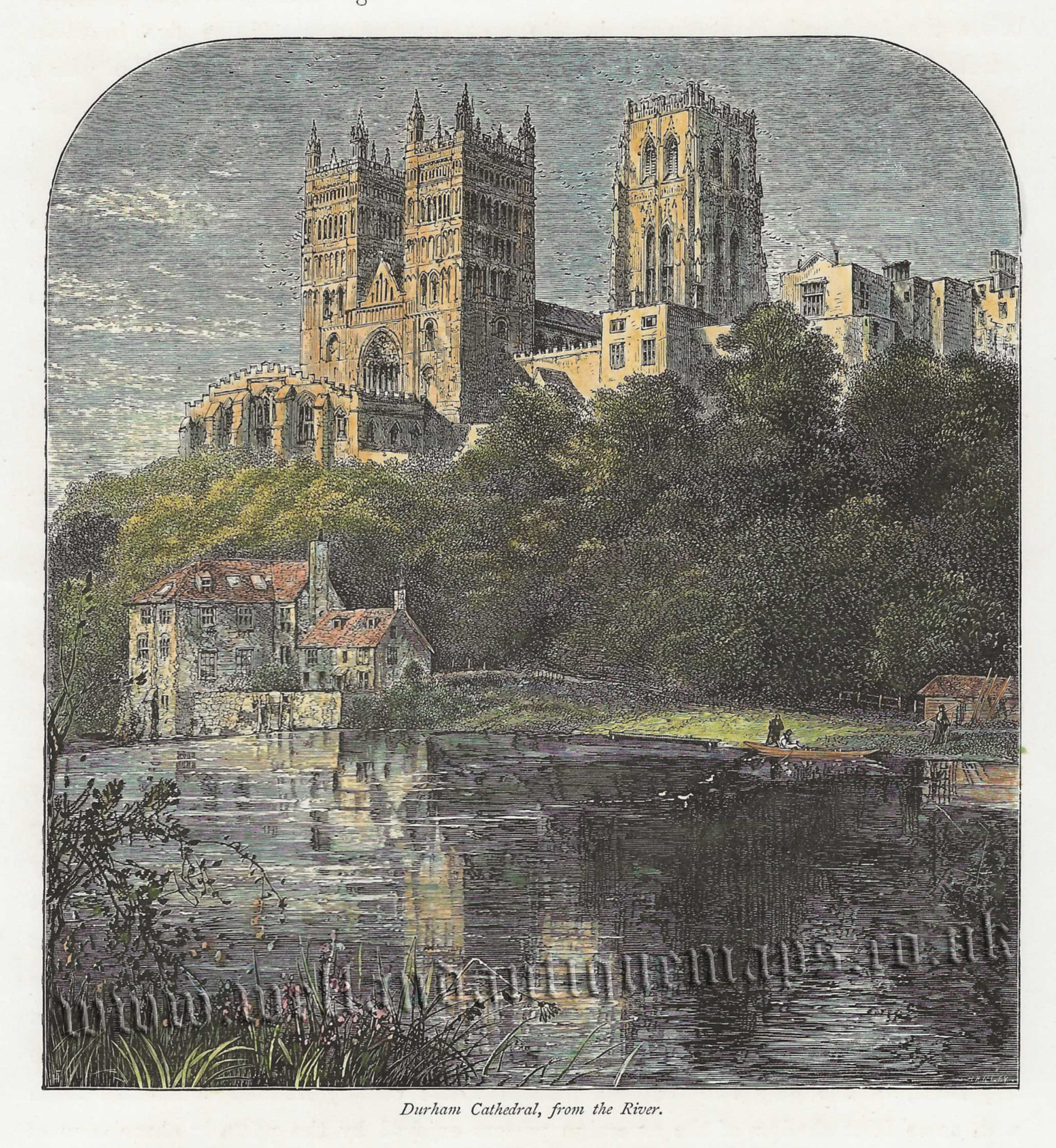 'Durham Cathedral, from the River.' from ‘Picturesque Europe’ c.1875