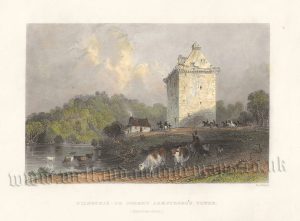 GILNOCKIE – OR JOHNNY ARMSTRONG’S TOWER. (Dumfries – shire.)’ by T. Allom and H. Adlard c.1837
