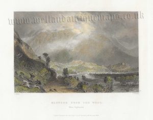 'GLENCOE FROM THE WEST. (West Highlands)’ by T. Allom / J. Cousen c.1836