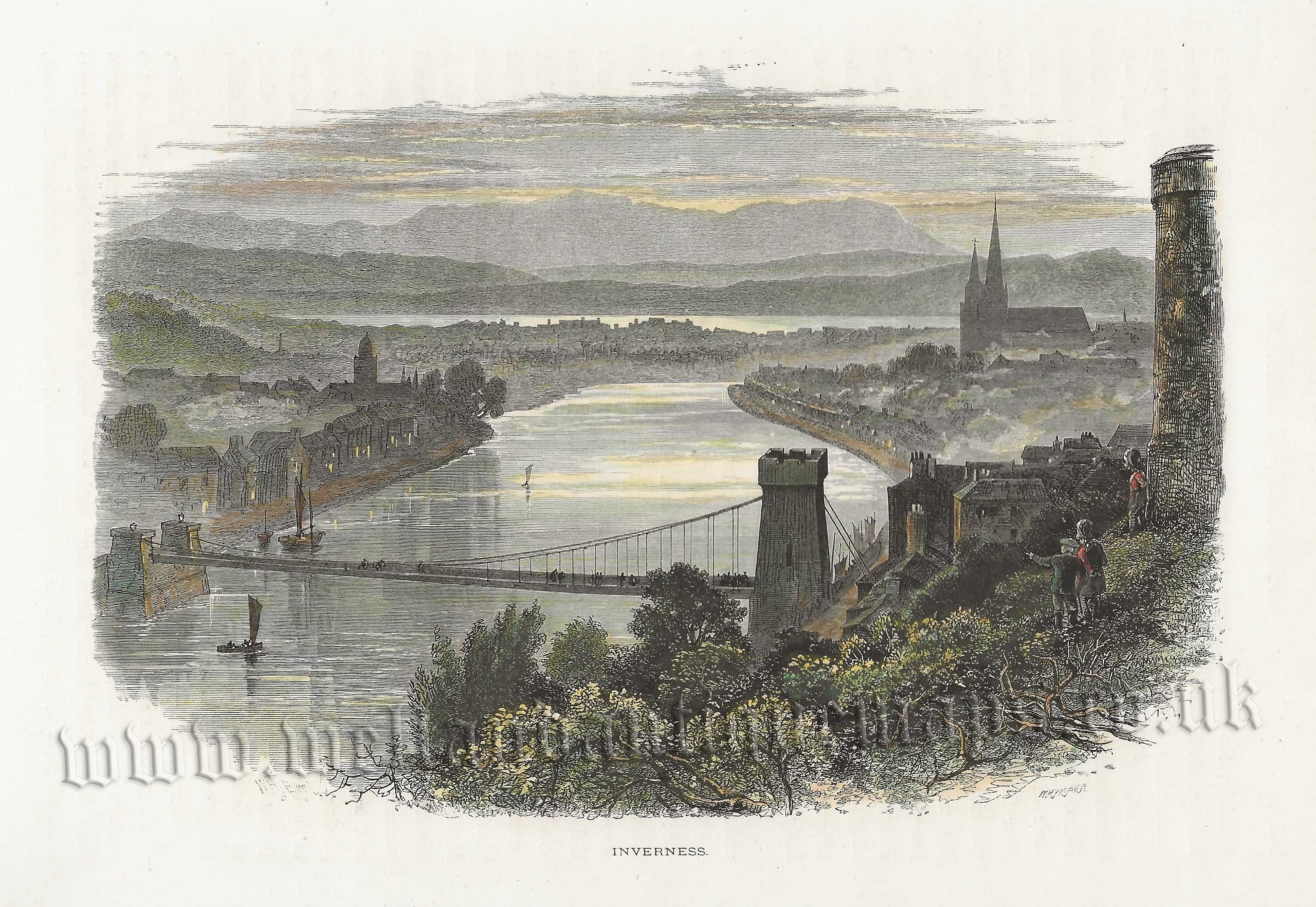 'INVERNESS.' (Scotland) by W.H.J. Boot / J. W. Whymper ('Picturesque Europe') c.1875