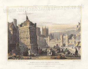 'MARKET PLACE _ WITH OLD CONDUIT _ WELLS.' by W. Alexander / S. Prout / J. Redaway c.1830