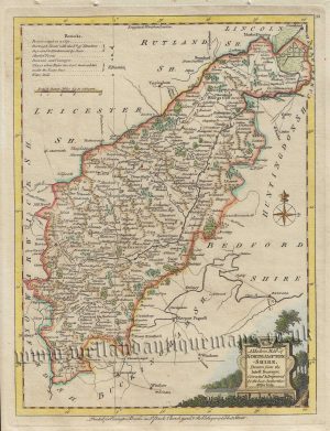 'A Modern MAP of NORTHAMPTON-SHIRE, Drawn from the latest Surveys; ...’ by J. Ellis c.1765-1796