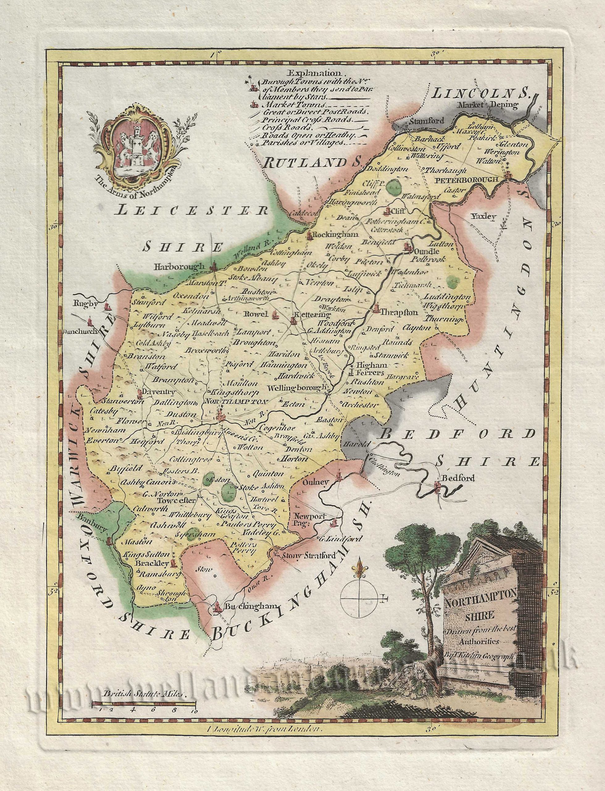 ‘NORTHAMPTON SHIRE Drawn from the best Authorities’ by T. Kitchin c.1786