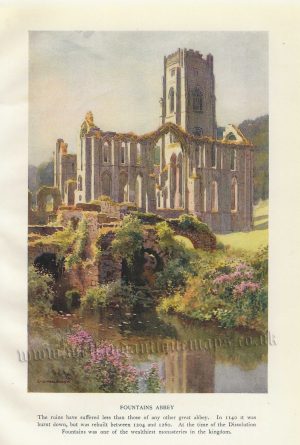 ‘FOUNTAINS ABBEY’ by E. W. Haslehust c.1920-1940s