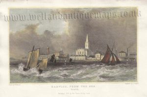 'HARWICH, FROM THE SEA. ESSEX.' by W. Bartlett / J Rogers c.1831