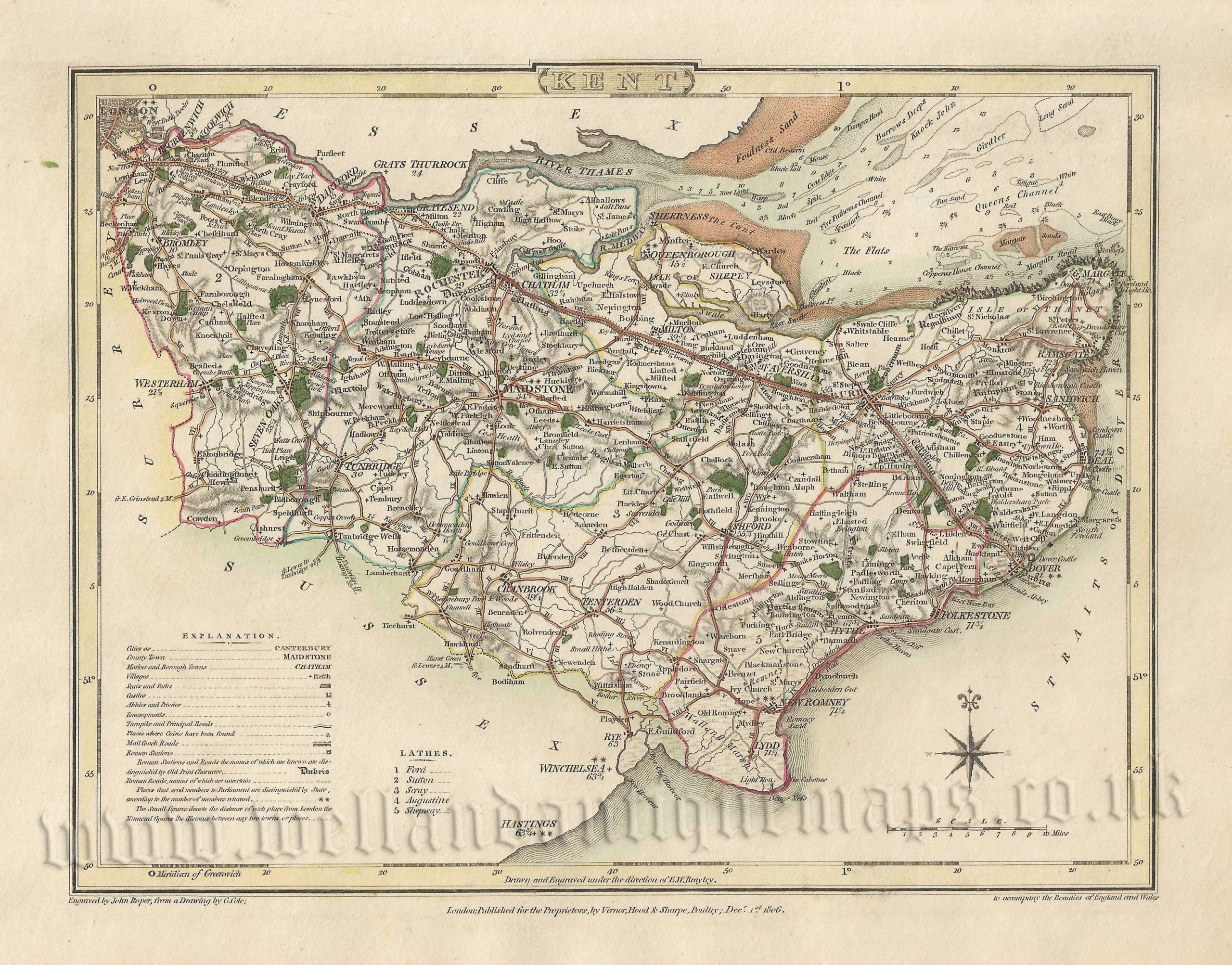 ‘KENT’ by G. Cole & J. Roper c.1806 / 1810