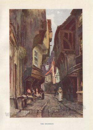 ‘THE SHAMBLES’ (York) by E. W. Haslehust R.B.A. 1910 / 1940