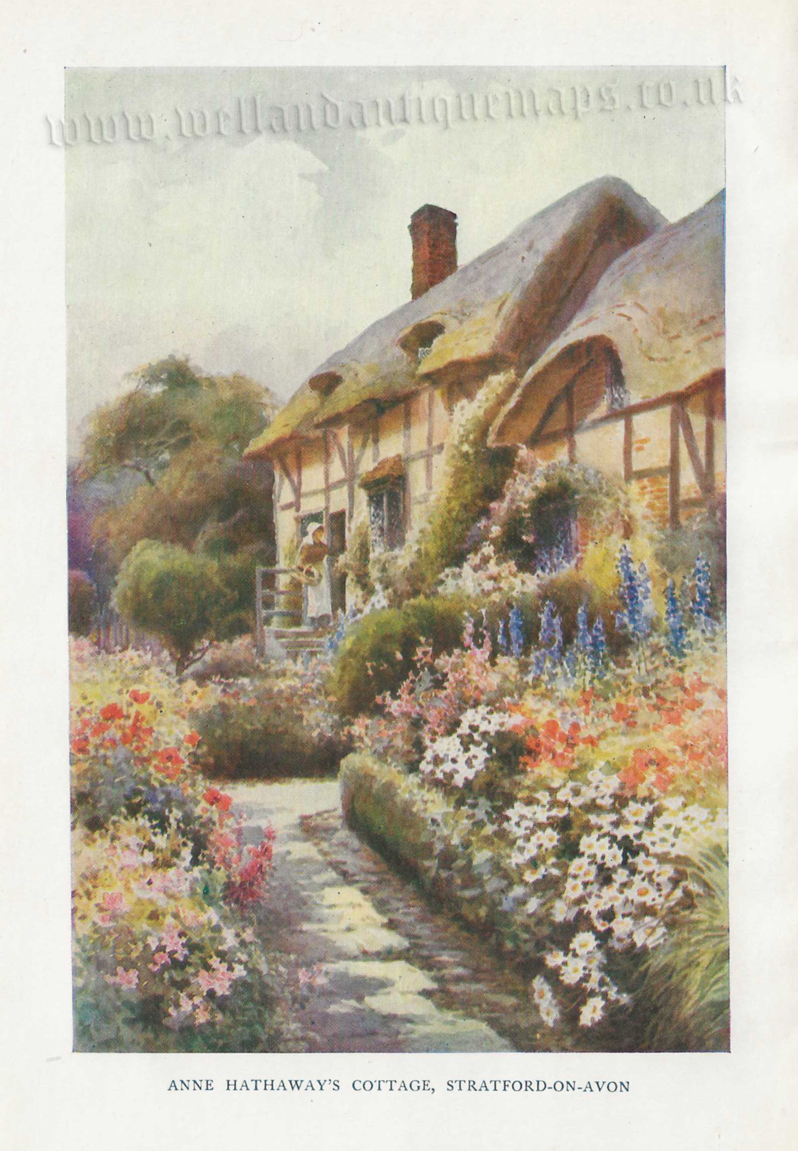 'ANNE HATHAWAY'S COTTAGE, STRATFORD-ON-AVON' by E. W. Haslehust c.1910-1940s