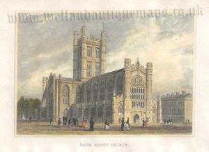 'BATH ABBEY CHURCH.' by William H. Bartlett / H. Adlard c.1829