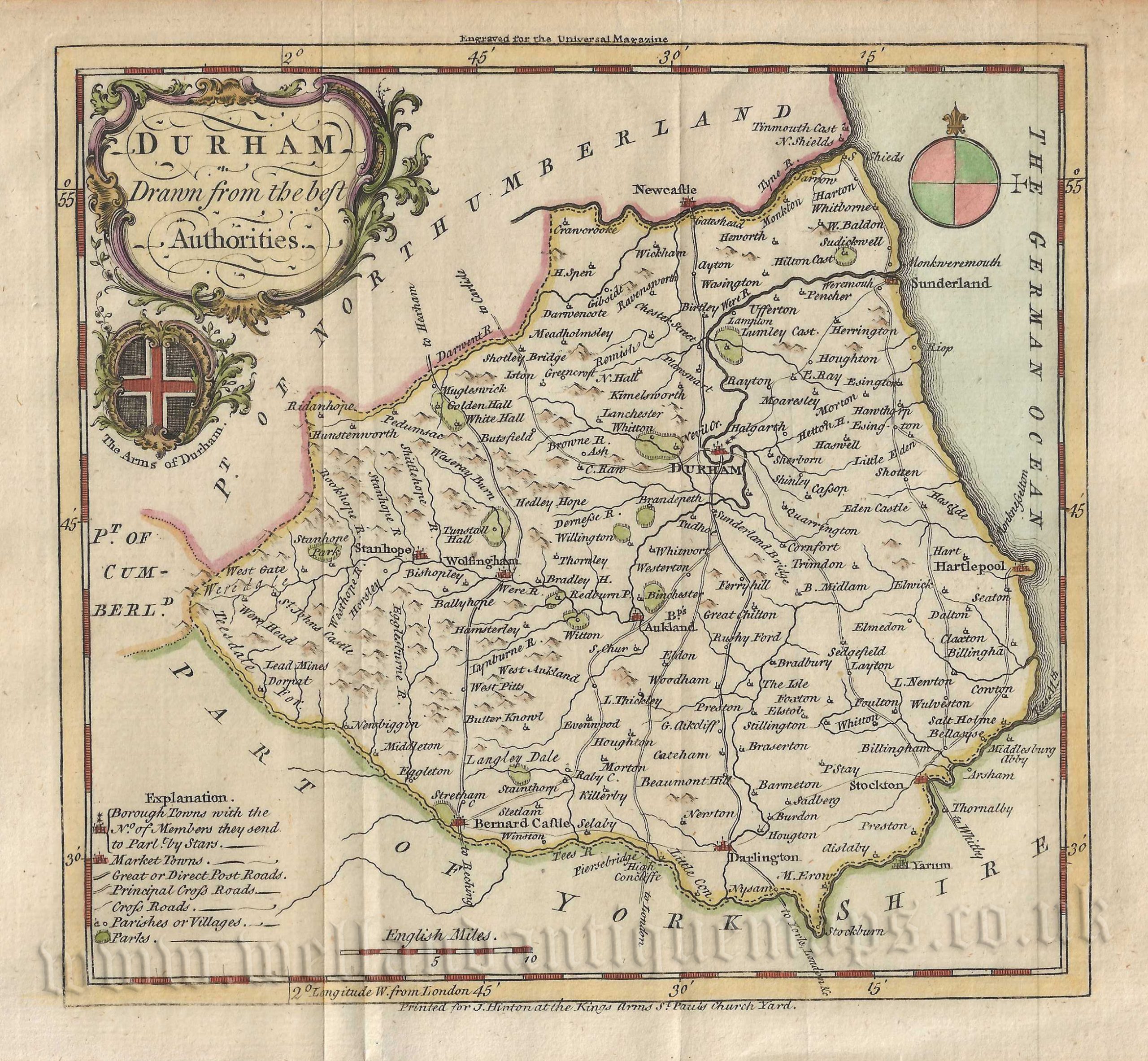 'DURHAM Drawn from the best Authorities’ c.1749 (ex Universal Magazine)