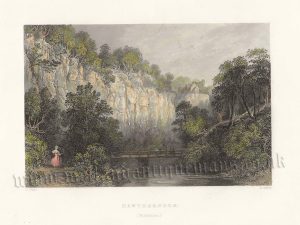'HAWTHORNDEN. (Midlothian.)' [Hawthornden Castle & the River North Esk] by T. Allom / R. Sands c.1836