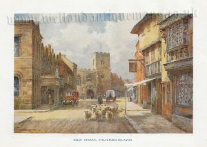 'HIGH STREET, STRATFORD-ON-AVON’ by E. W. Haslehust c.1910-1940s