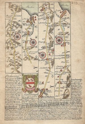 Page 273: Road from Whitby to Scarborough (via New Malton) by J. Owen & E. Bowen c.1720-1764