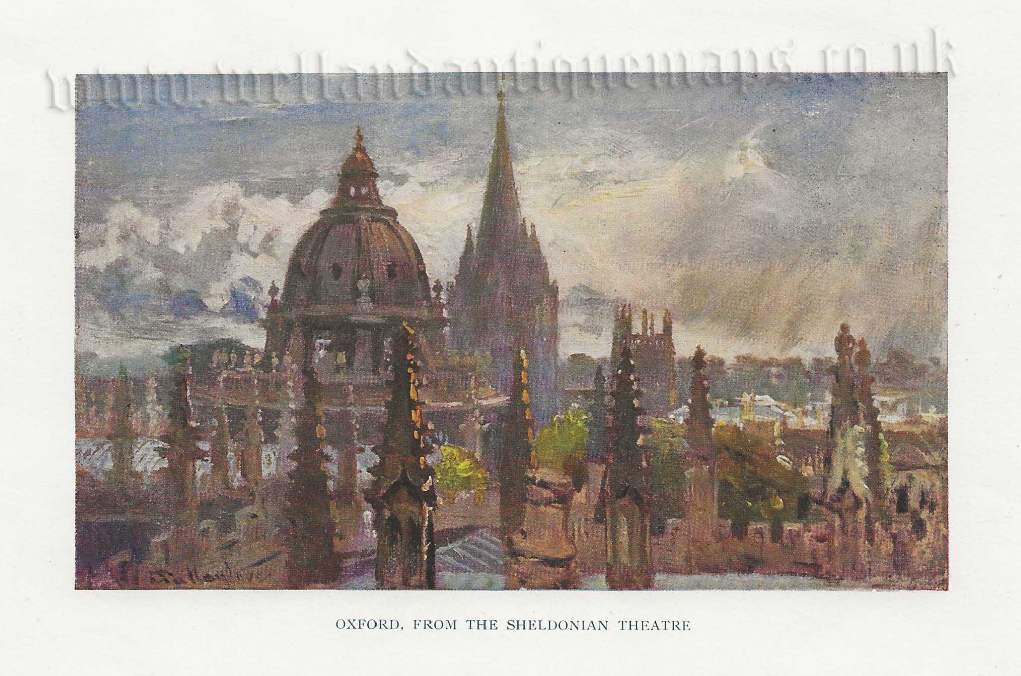 'OXFORD, FROM THE SHELDONIAN THEATRE' by J. Fulleylove R.I. c.1903-1916