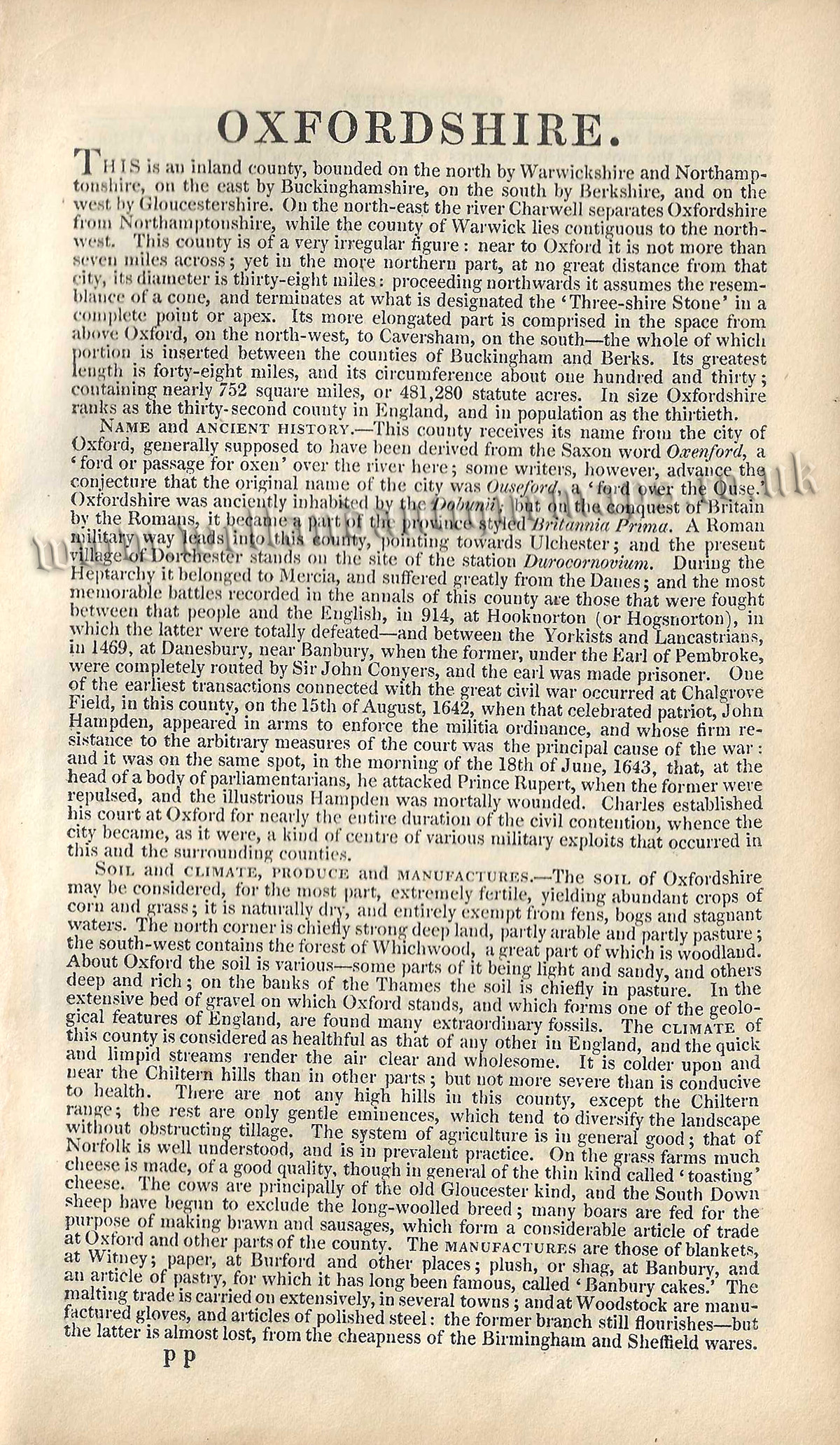 'OXFORDSHIRE.' (with Triangular Distance Table & Text) by James Pigot (‘Miniature Pigot’) c.1841 - Image 3