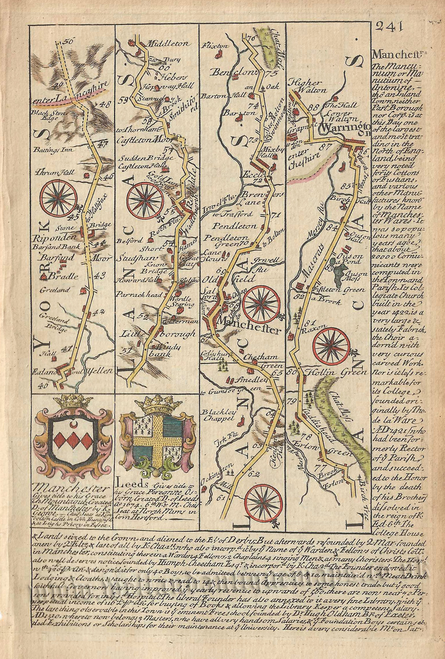 Page 241 & 242: Manchester to Chester & Stopford by J. Owen & E. Bowen c.1720-1764