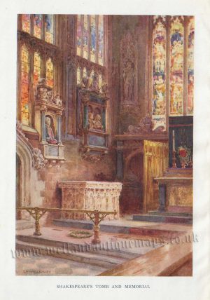 'SHAKESPEARE'S TOMB AND MEMORIAL' (Stratford-upon-Avon) by E. W. Haslehust c.1910-1940s