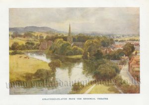 'STRATFORD-ON-AVON FROM THE MEMORIAL THEATRE' by E. W. Haslehust c.1910-1940s