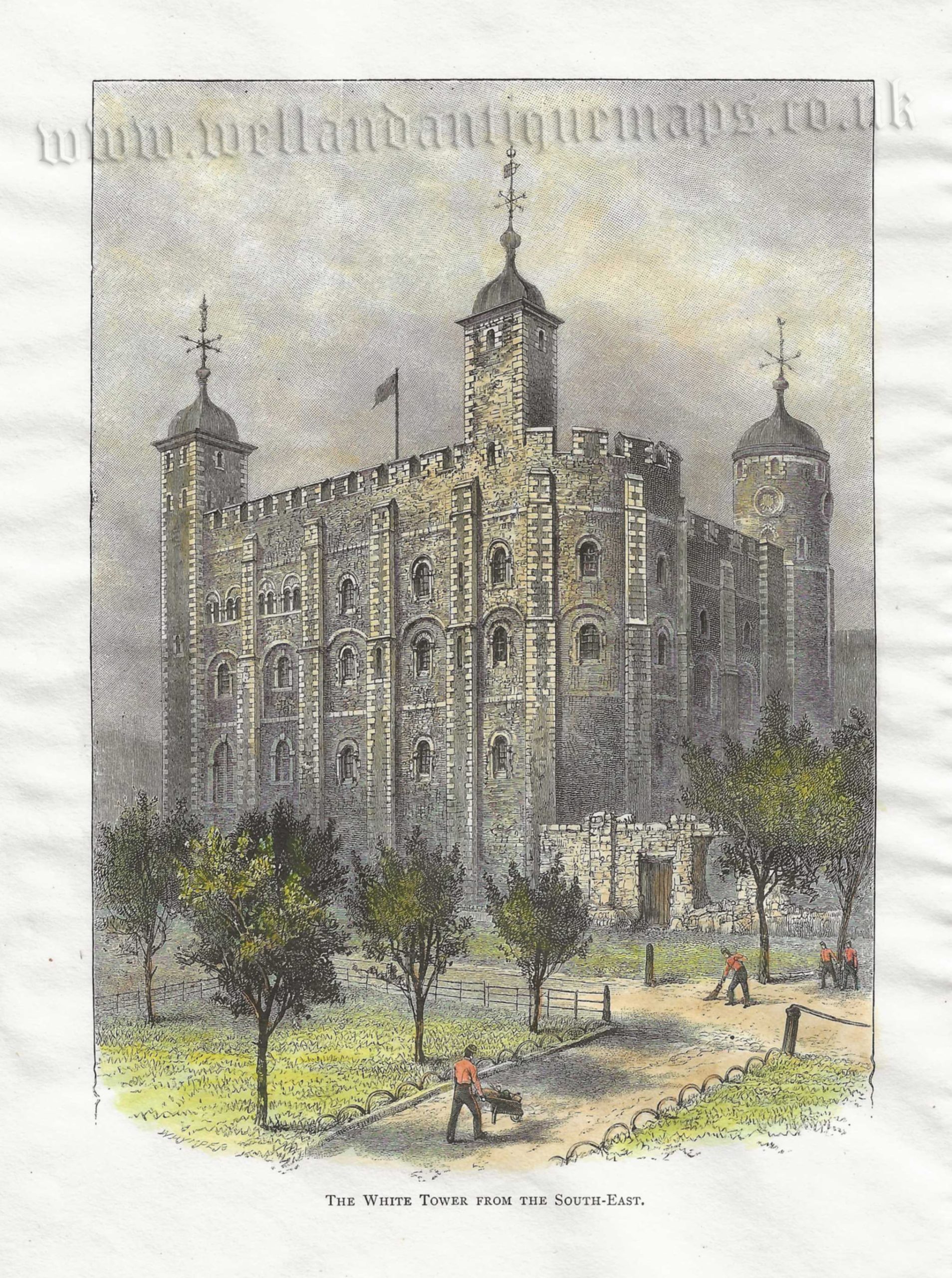 'THE WHITE TOWER FROM THE SOUTH-EAST.' by J. W. Whymper c.1890